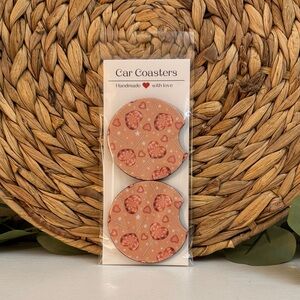 🆕 Valentines Heart Pattern Car Coasters